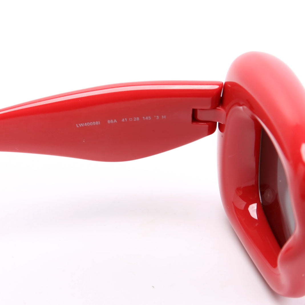 LW400981 Inflated Square Sunglasses Red