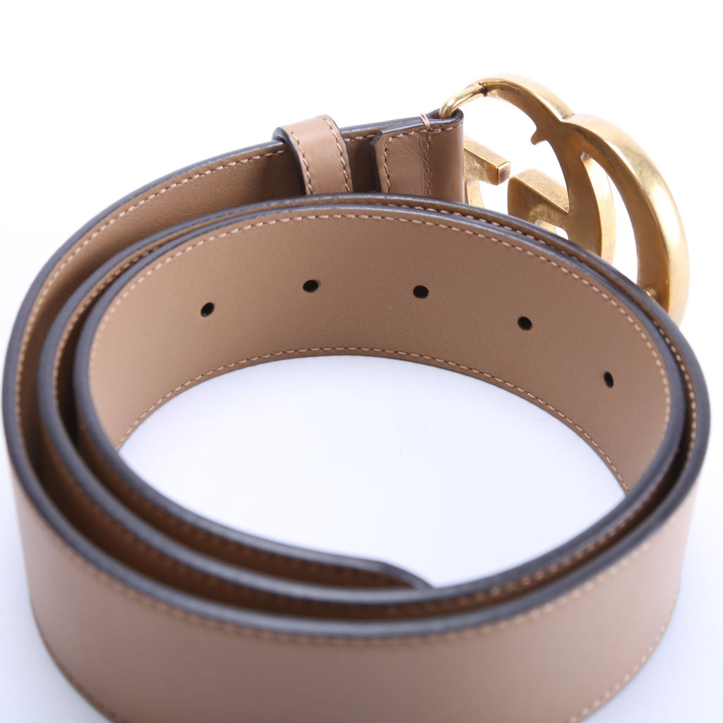 400593 Marmont GG Leather Belt Size 85/34 Tan