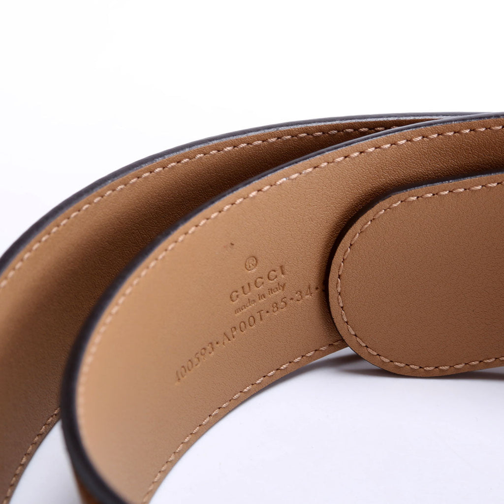 400593 Marmont GG Leather Belt Size 85/34 Tan