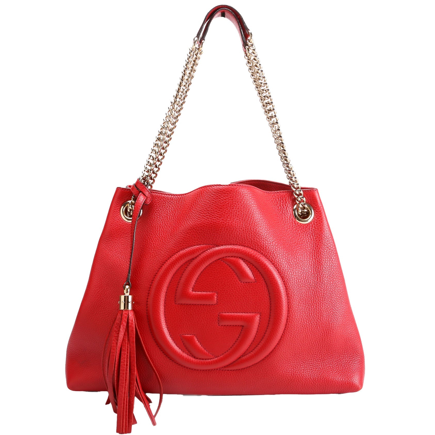 308982 Soho Leather Shoulder Medium Red