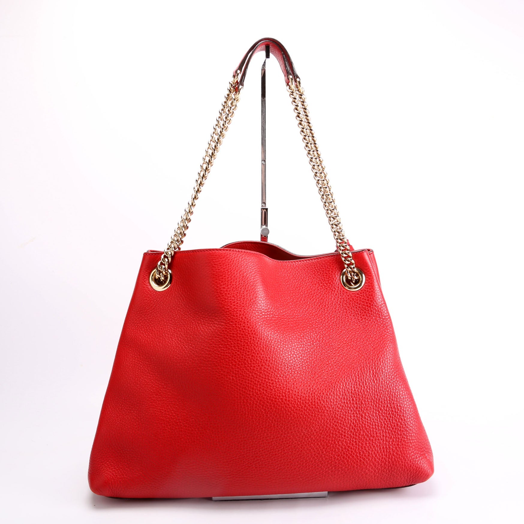 308982 Soho Leather Shoulder Medium Red