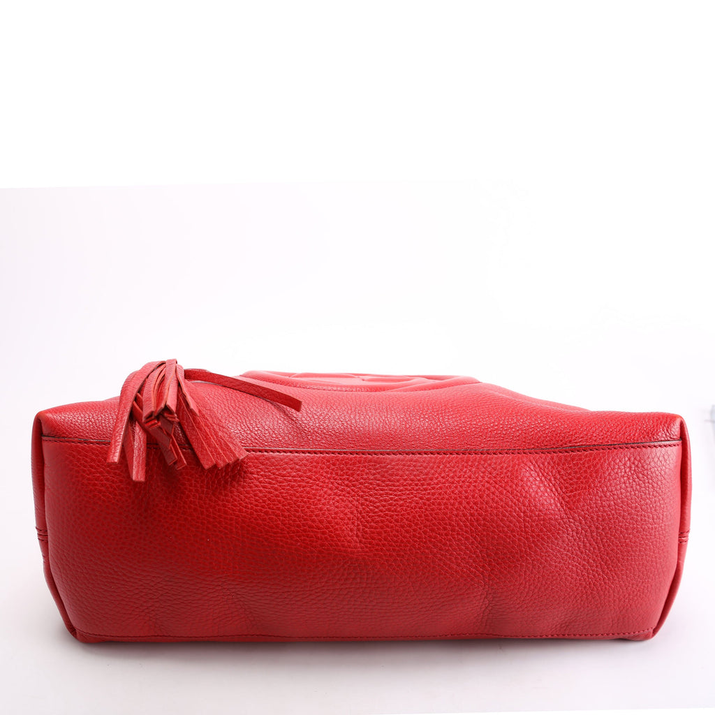 308982 Soho Leather Shoulder Medium Red