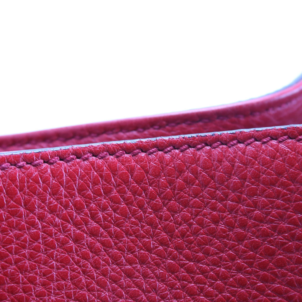 308982 Soho Leather Shoulder Medium Red