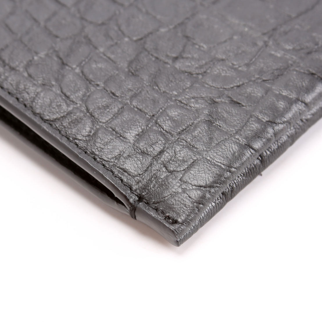 453249 Cassandre Crocodile Embossed Zipped Pouch Black