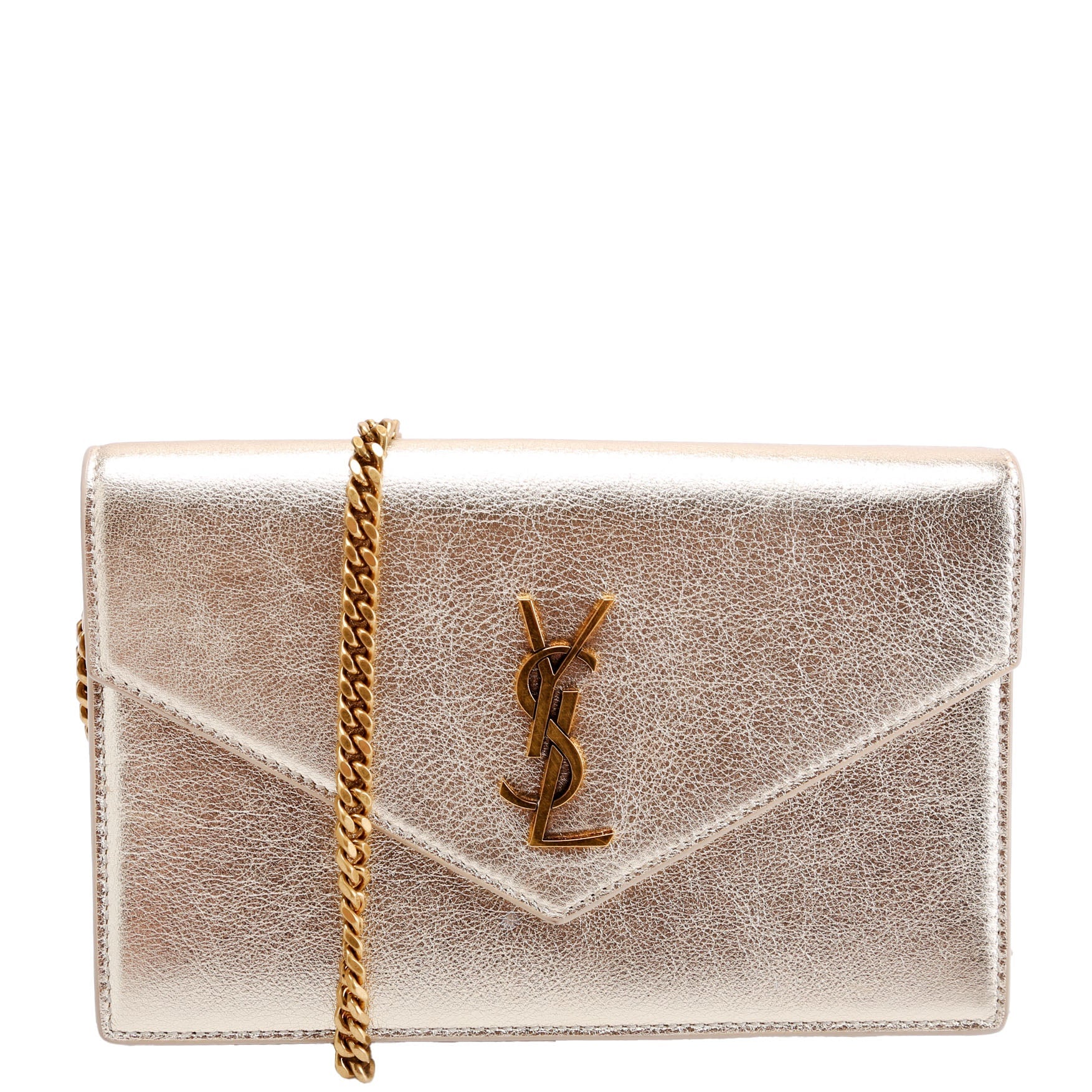 Envelope Chain Wallet Metallic Calfskin 402031 Gold