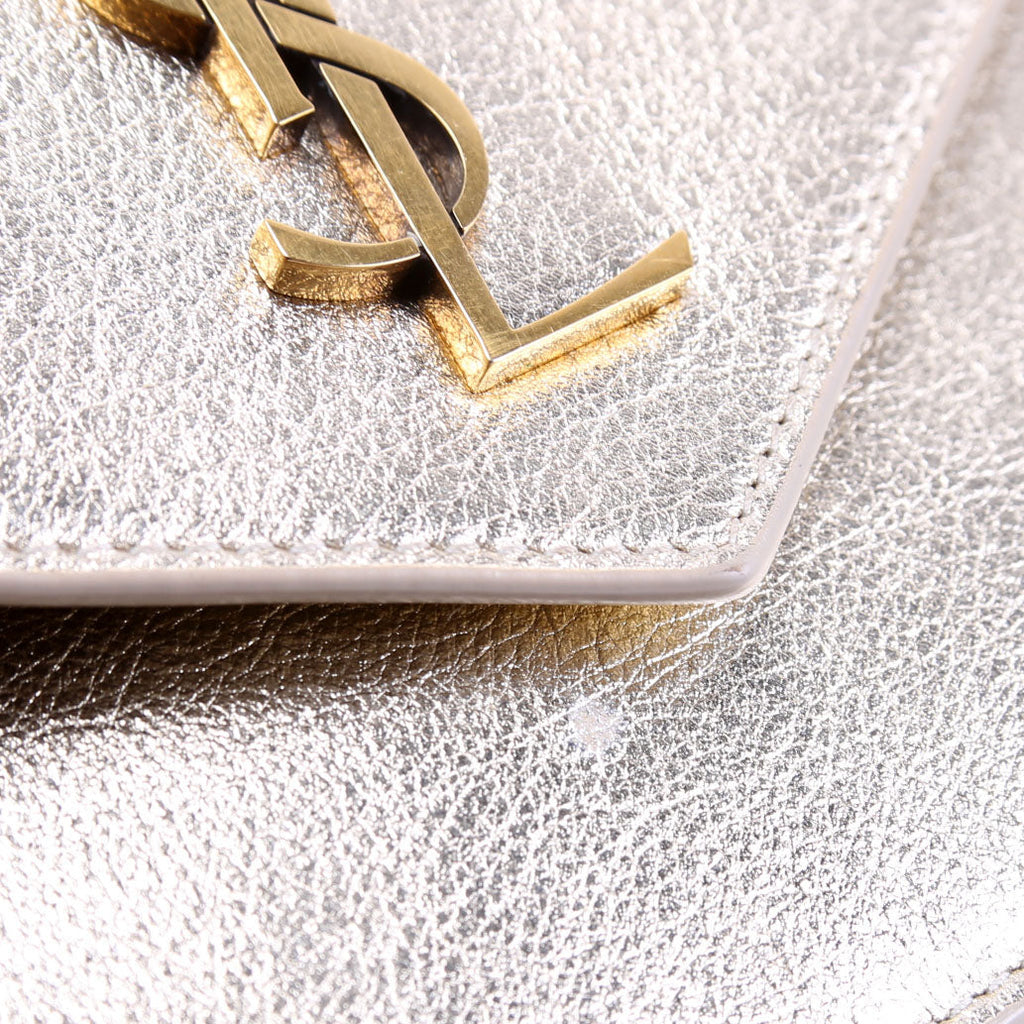 Envelope Chain Wallet Metallic Calfskin 402031 Gold