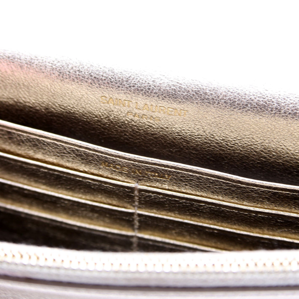 Envelope Chain Wallet Metallic Calfskin 402031 Gold