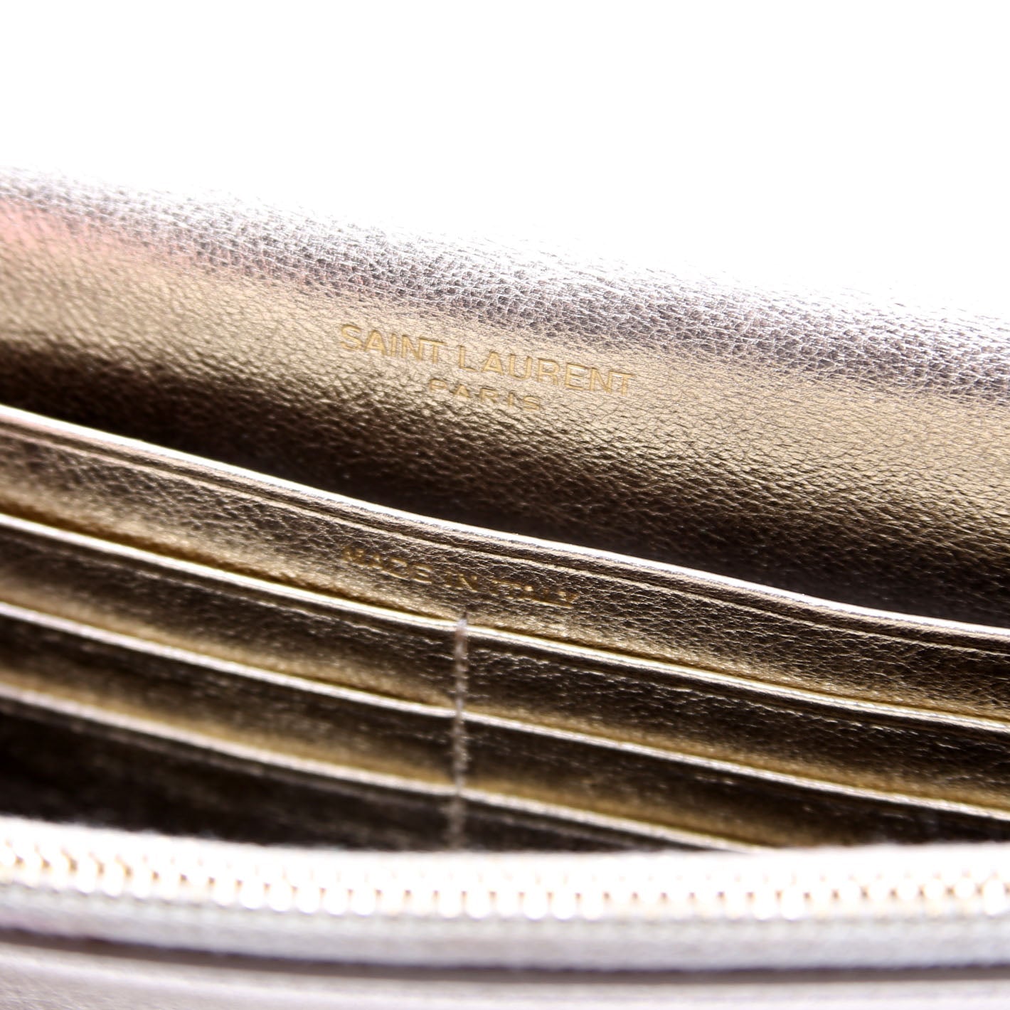 Envelope Chain Wallet Metallic Calfskin 402031 Gold