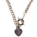 Please Return Heart Toggle Choker W/ Diamonds 925