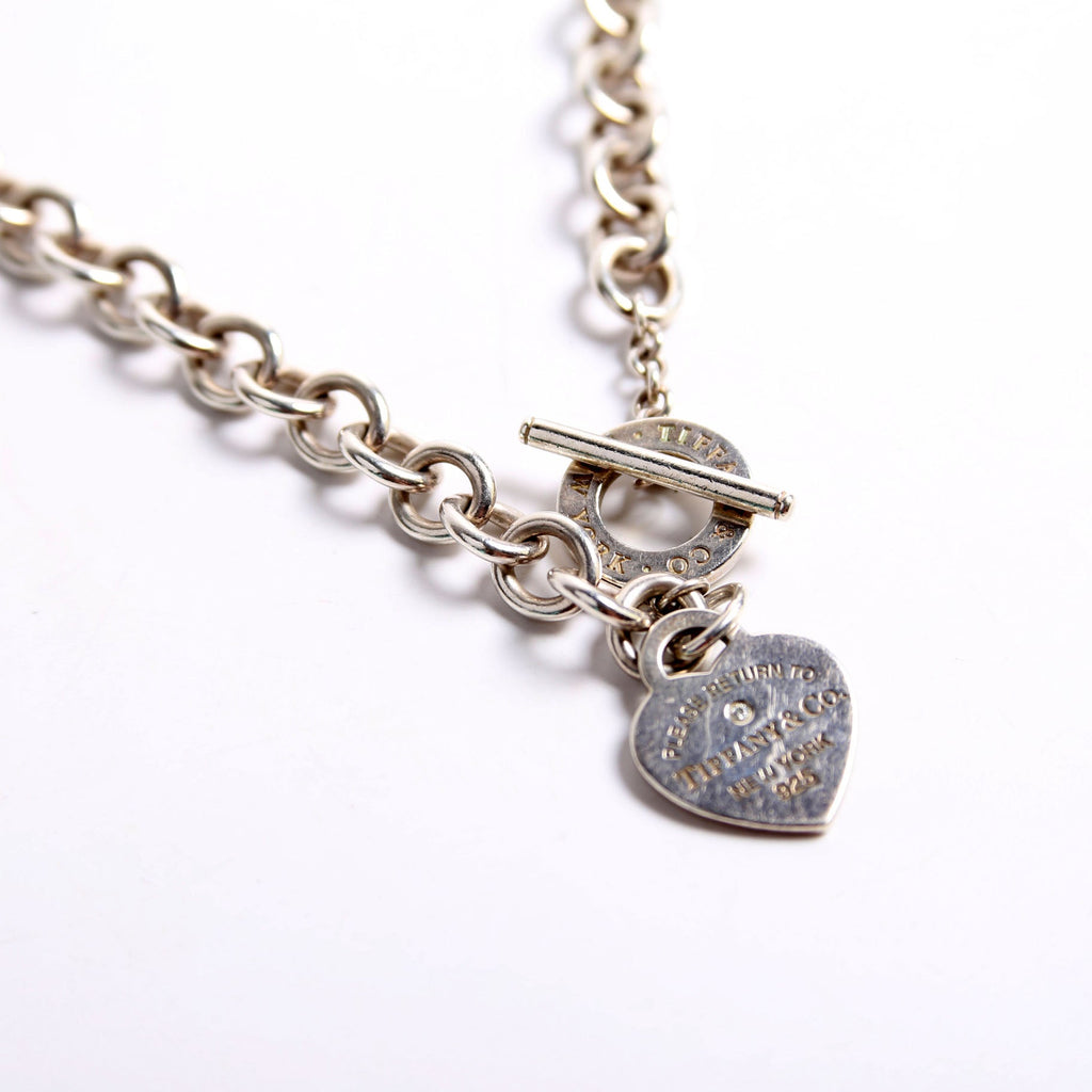 Please Return Heart Toggle Choker W/ Diamonds 925