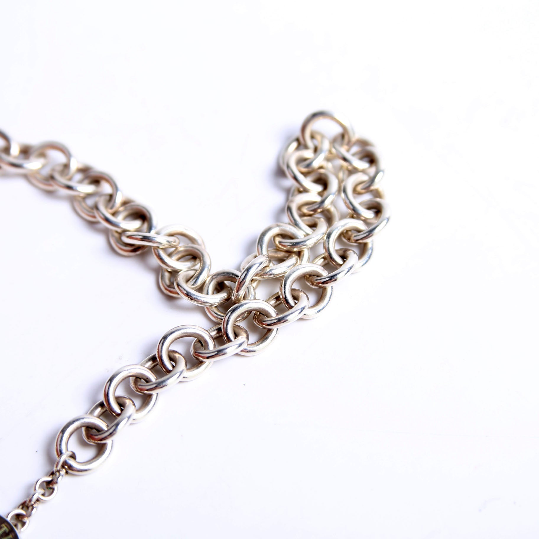 Please Return Heart Toggle Choker W/ Diamonds 925