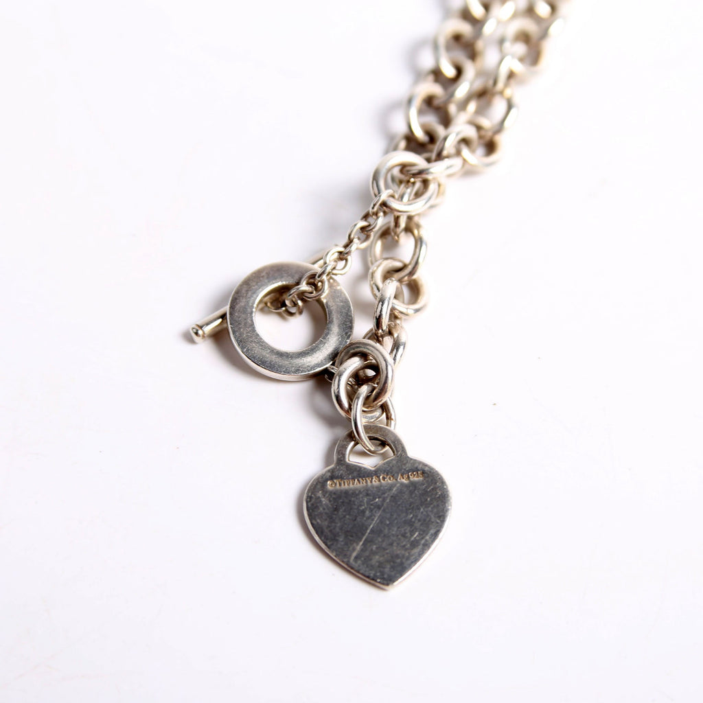 Please Return Heart Toggle Choker W/ Diamonds 925
