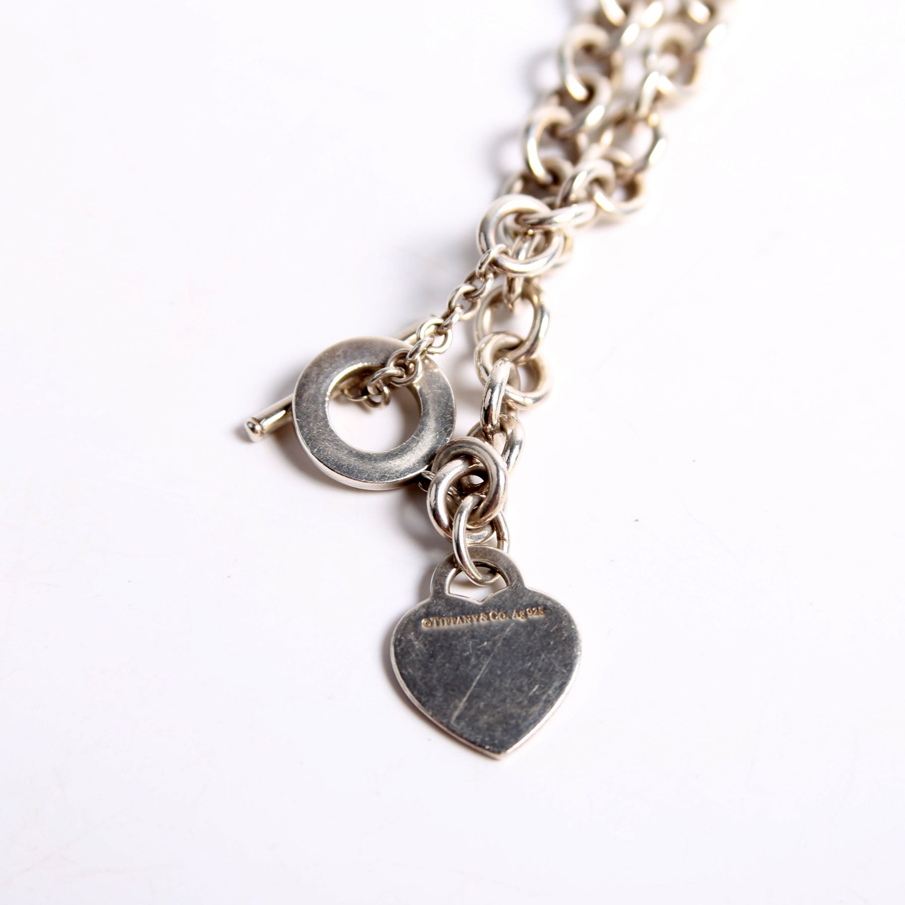 Please Return Heart Toggle Choker W/ Diamonds 925