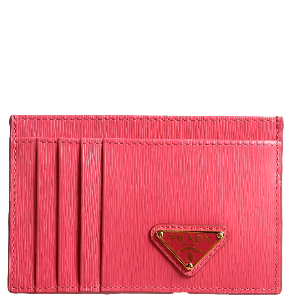 1MC053 Triangle Logo Card Holder Pink