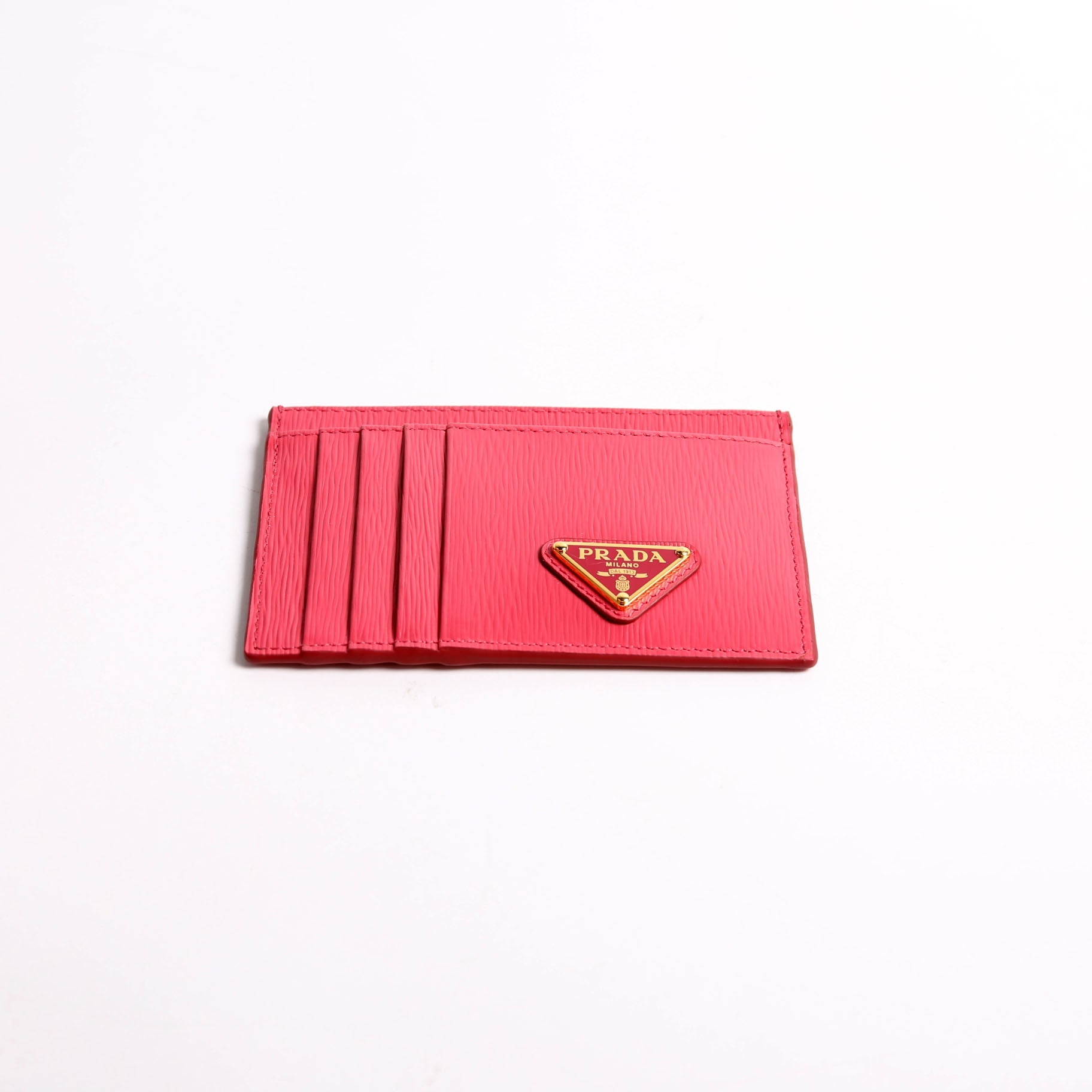 1MC053 Triangle Logo Card Holder Pink