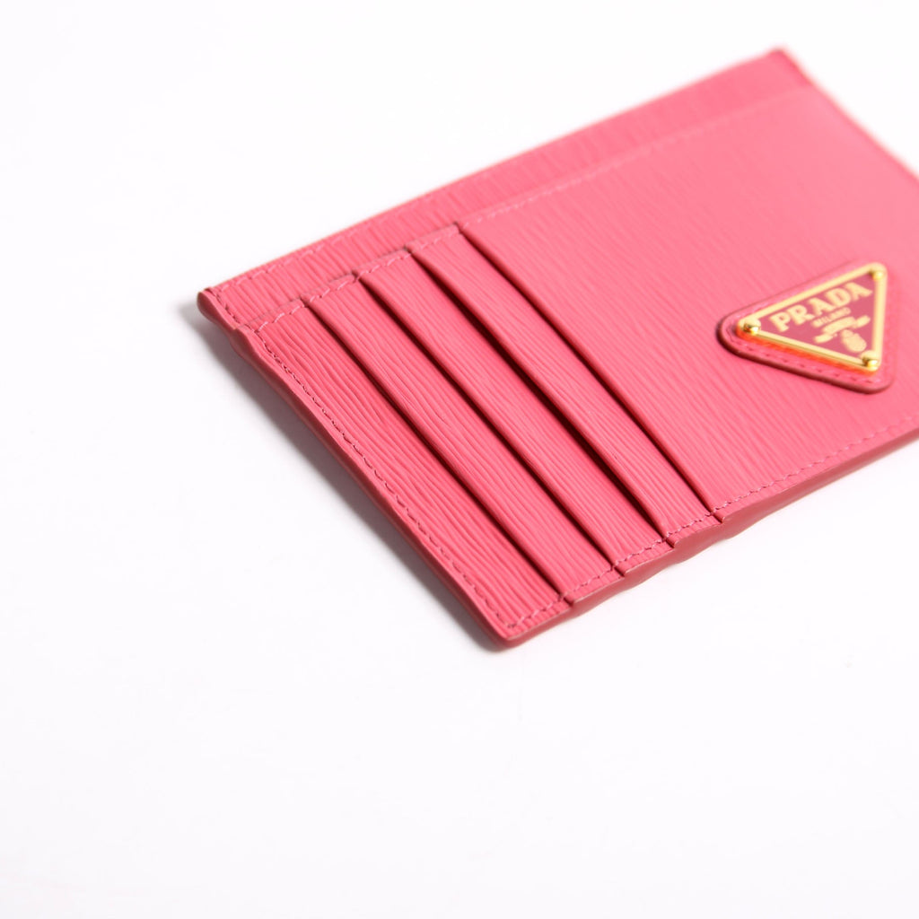 1MC053 Triangle Logo Card Holder Pink