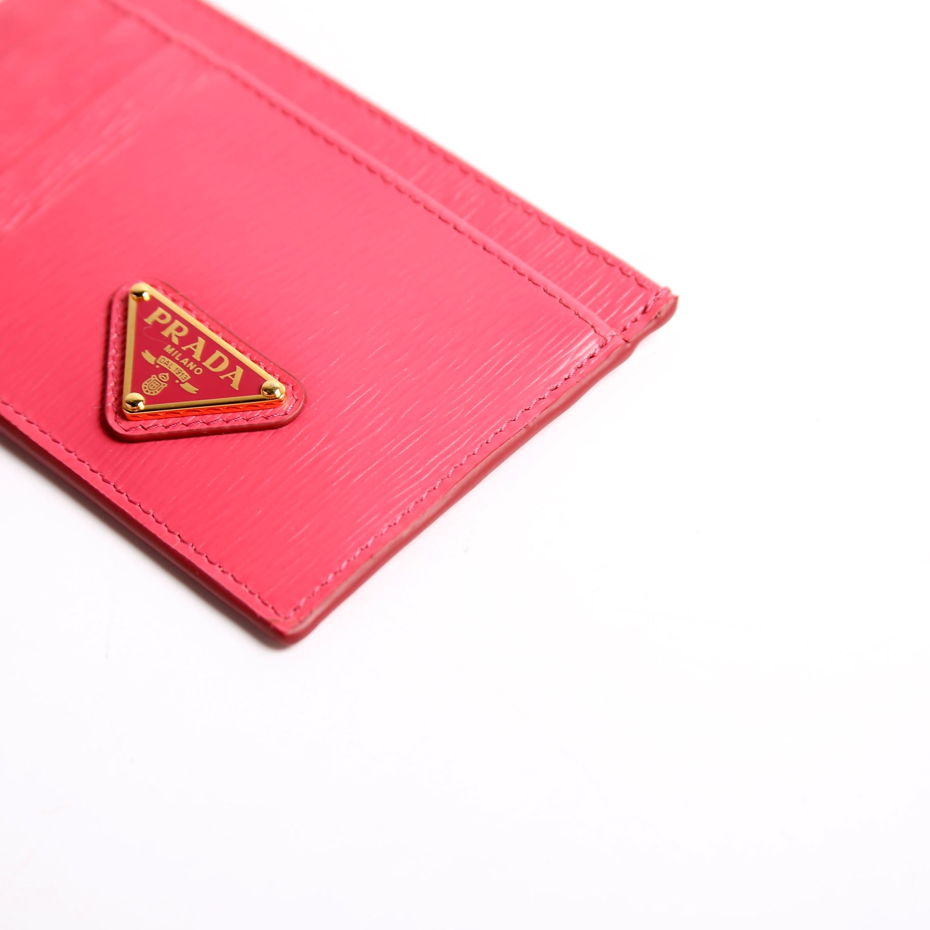 1MC053 Triangle Logo Card Holder Pink