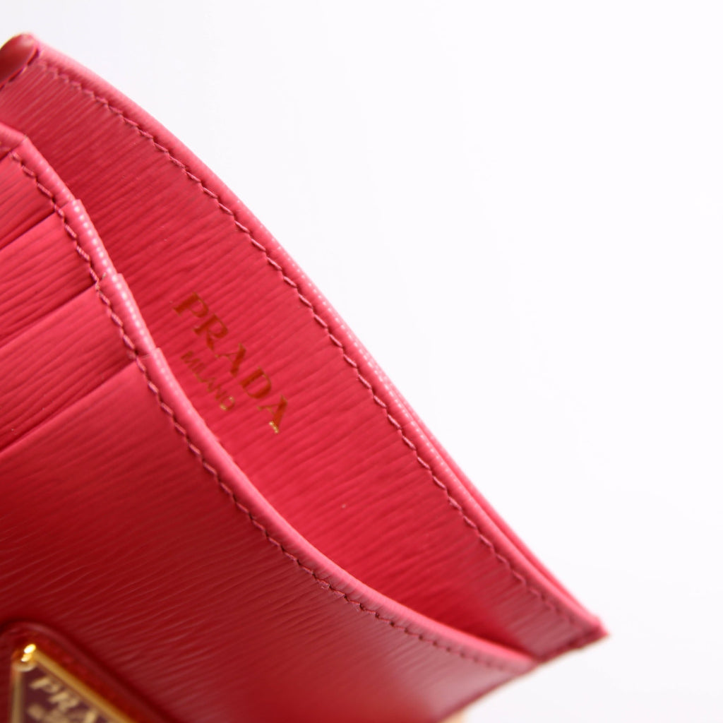 1MC053 Triangle Logo Card Holder Pink