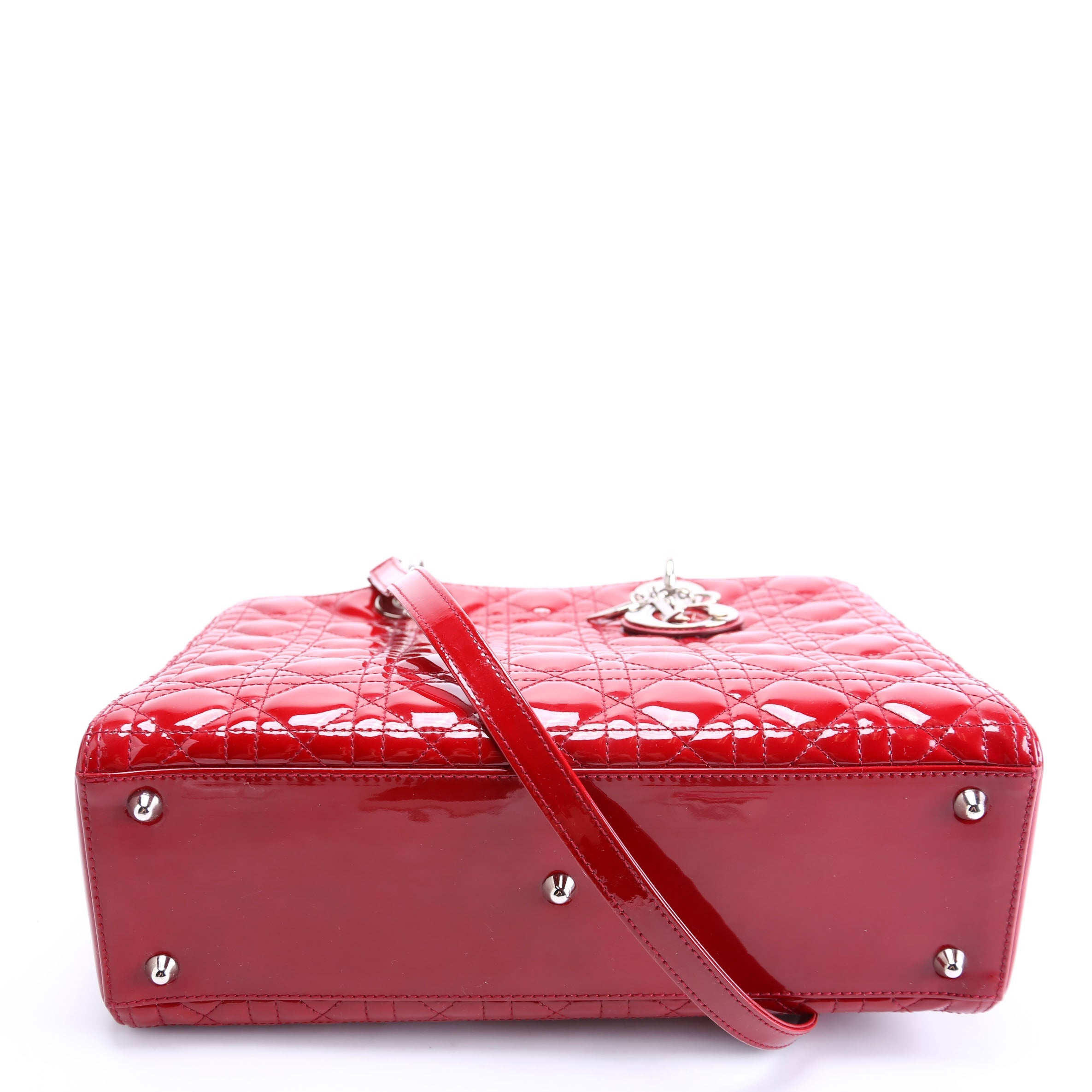 Lady Dior Large Patent Red