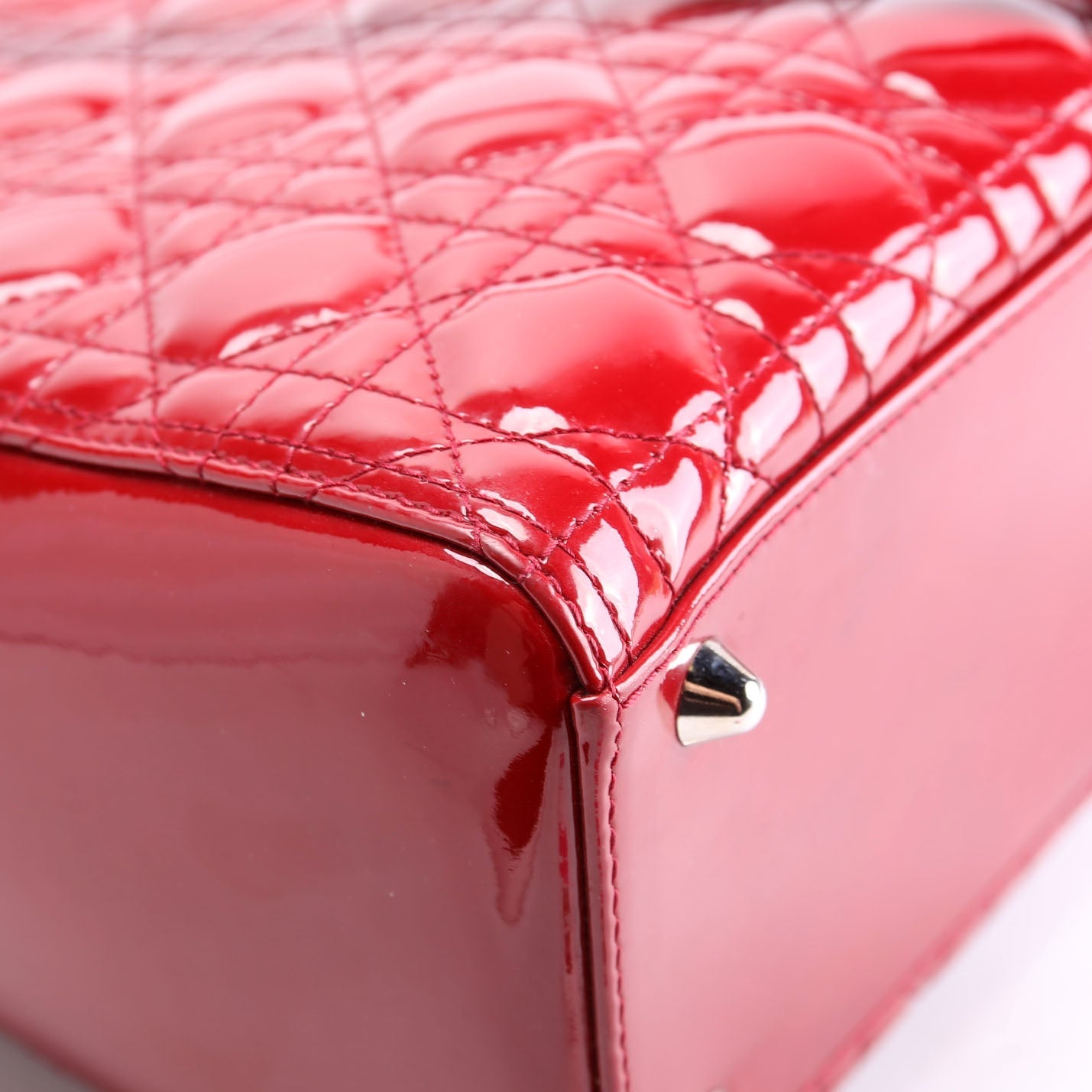 Lady Dior Large Patent Red