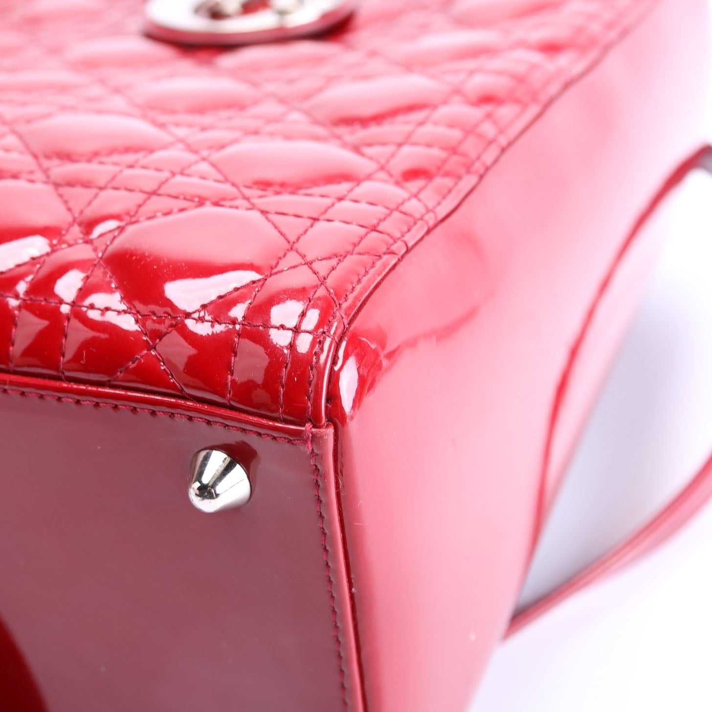 Lady Dior Large Patent Red