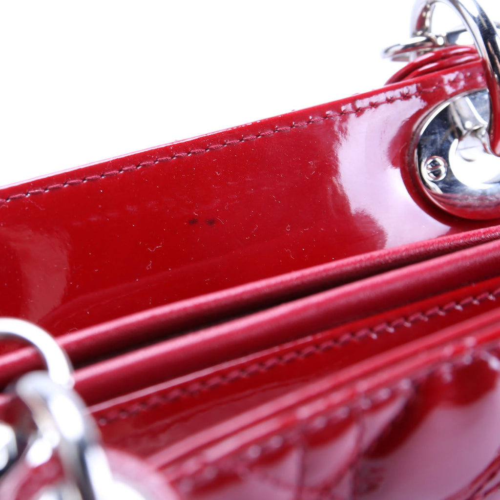 Lady Dior Large Patent Red
