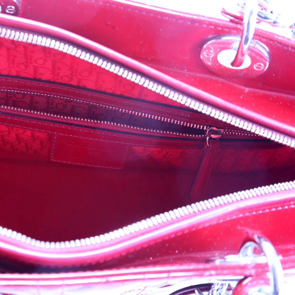 Lady Dior Large Patent Red
