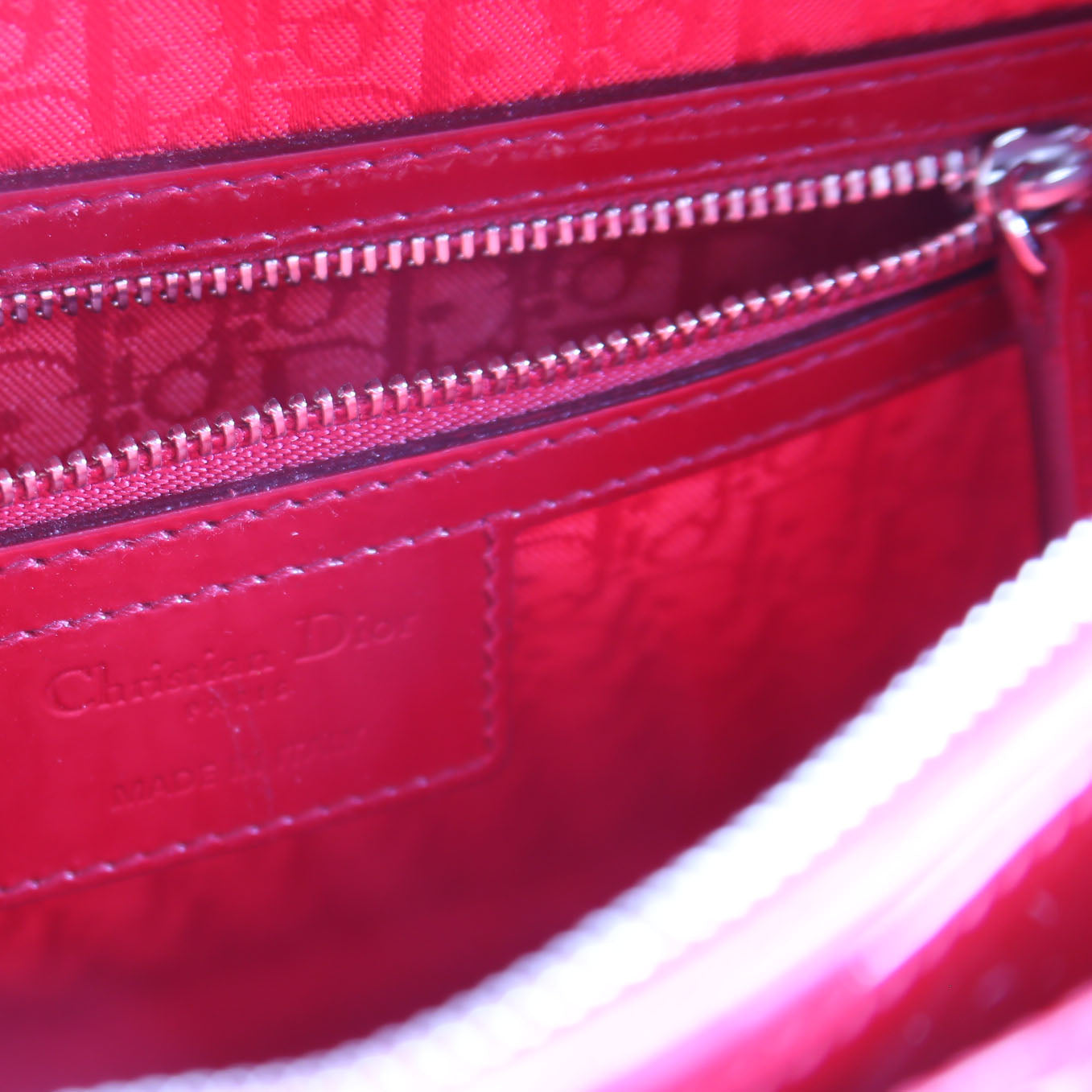 Lady Dior Large Patent Red