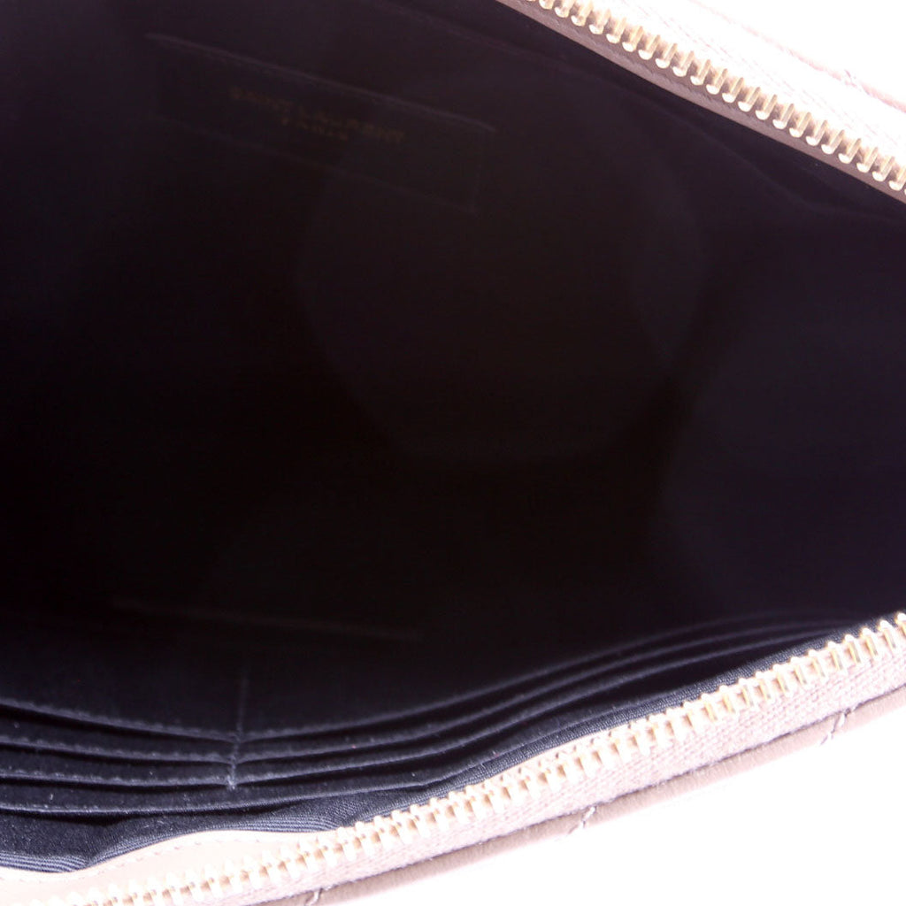 559193 A5 Matelasse Pouch Tan