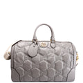 700762 GG Matelasse Calfskin Duffle Medium Gray