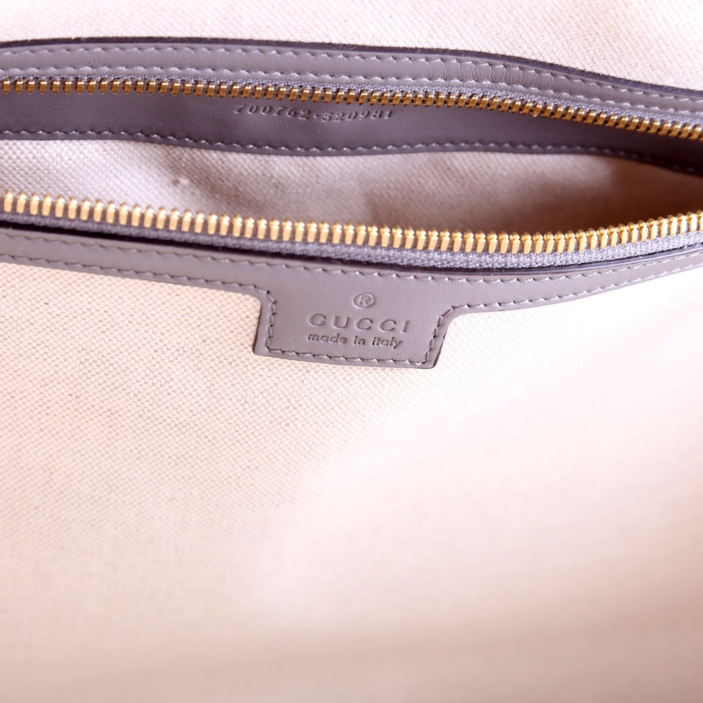 700762 GG Matelasse Calfskin Duffle Medium Gray