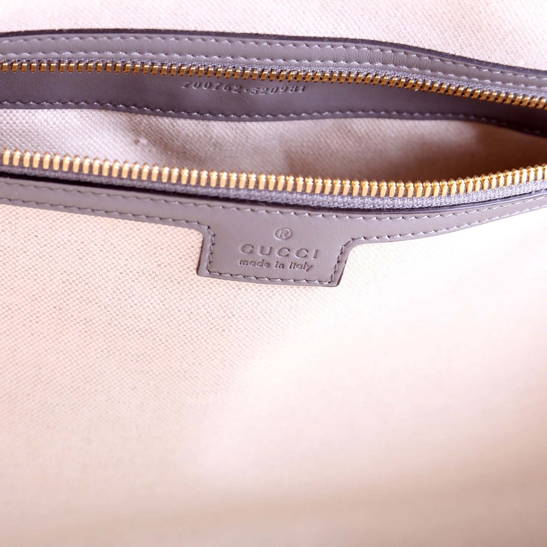 700762 GG Matelasse Calfskin Duffle Medium Gray