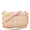 Mini Color Splash Pouch On Chain Beige/Yellow