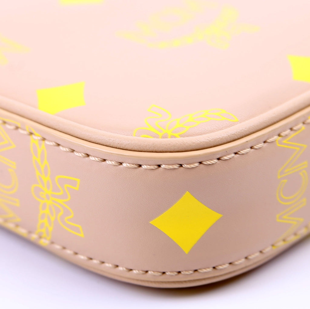 Mini Color Splash Pouch On Chain Beige/Yellow