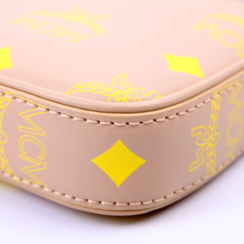 Mini Color Splash Pouch On Chain Beige/Yellow
