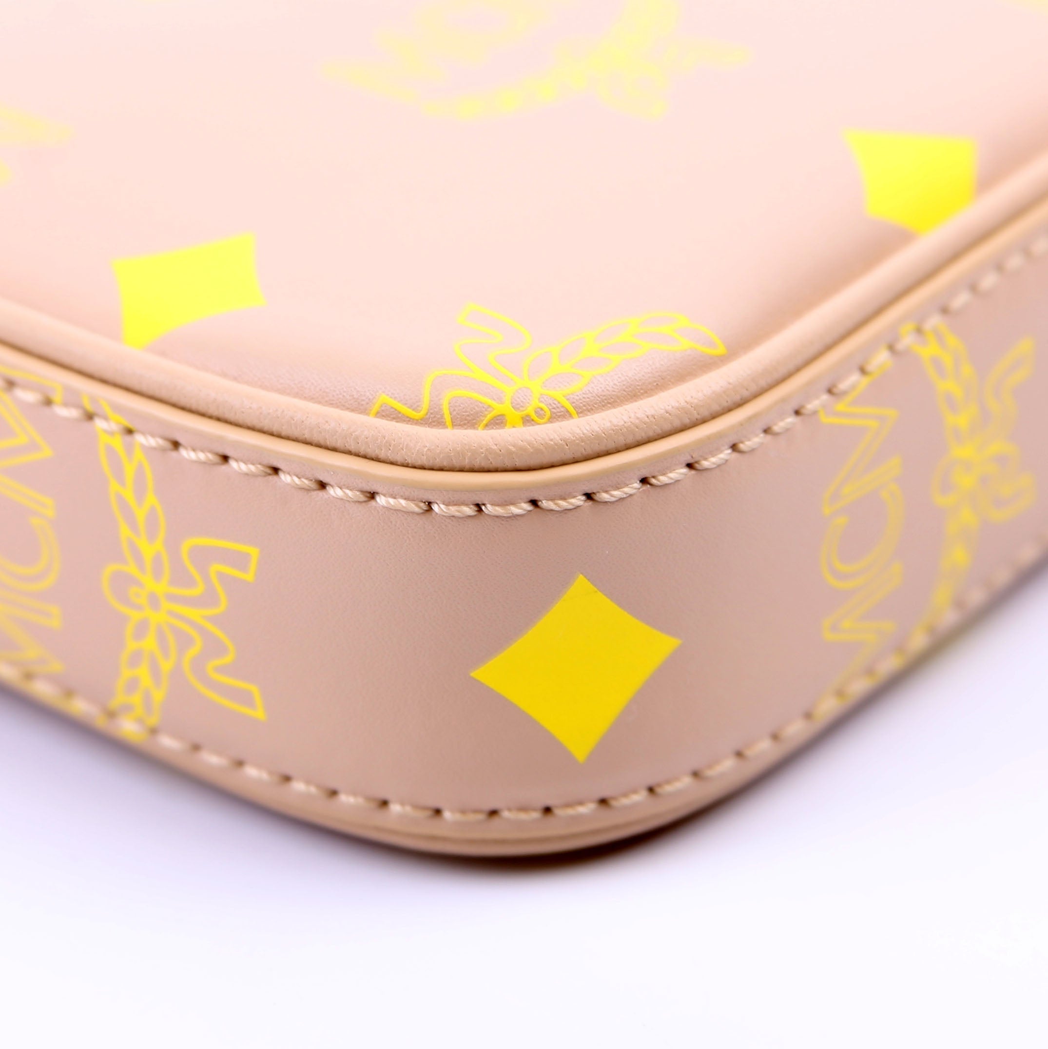 Mini Color Splash Pouch On Chain Beige/Yellow