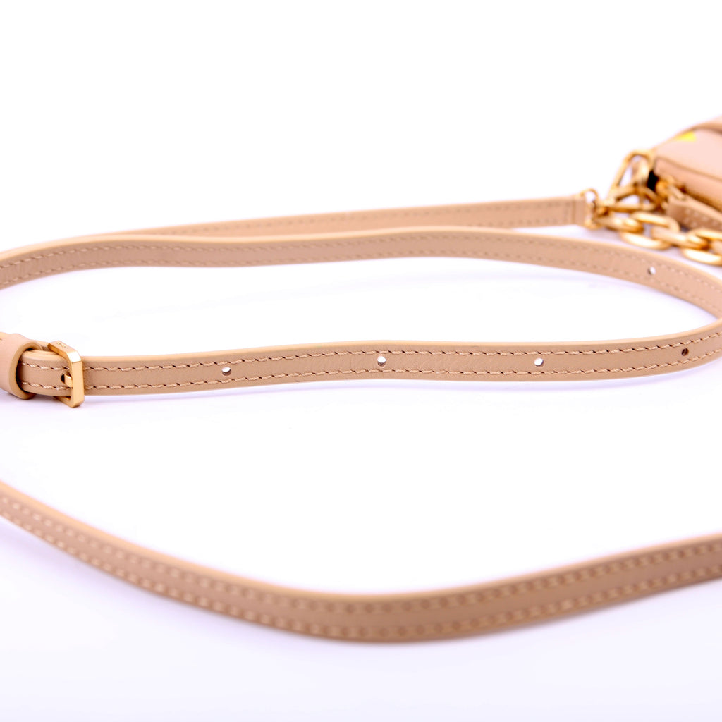 Mini Color Splash Pouch On Chain Beige/Yellow