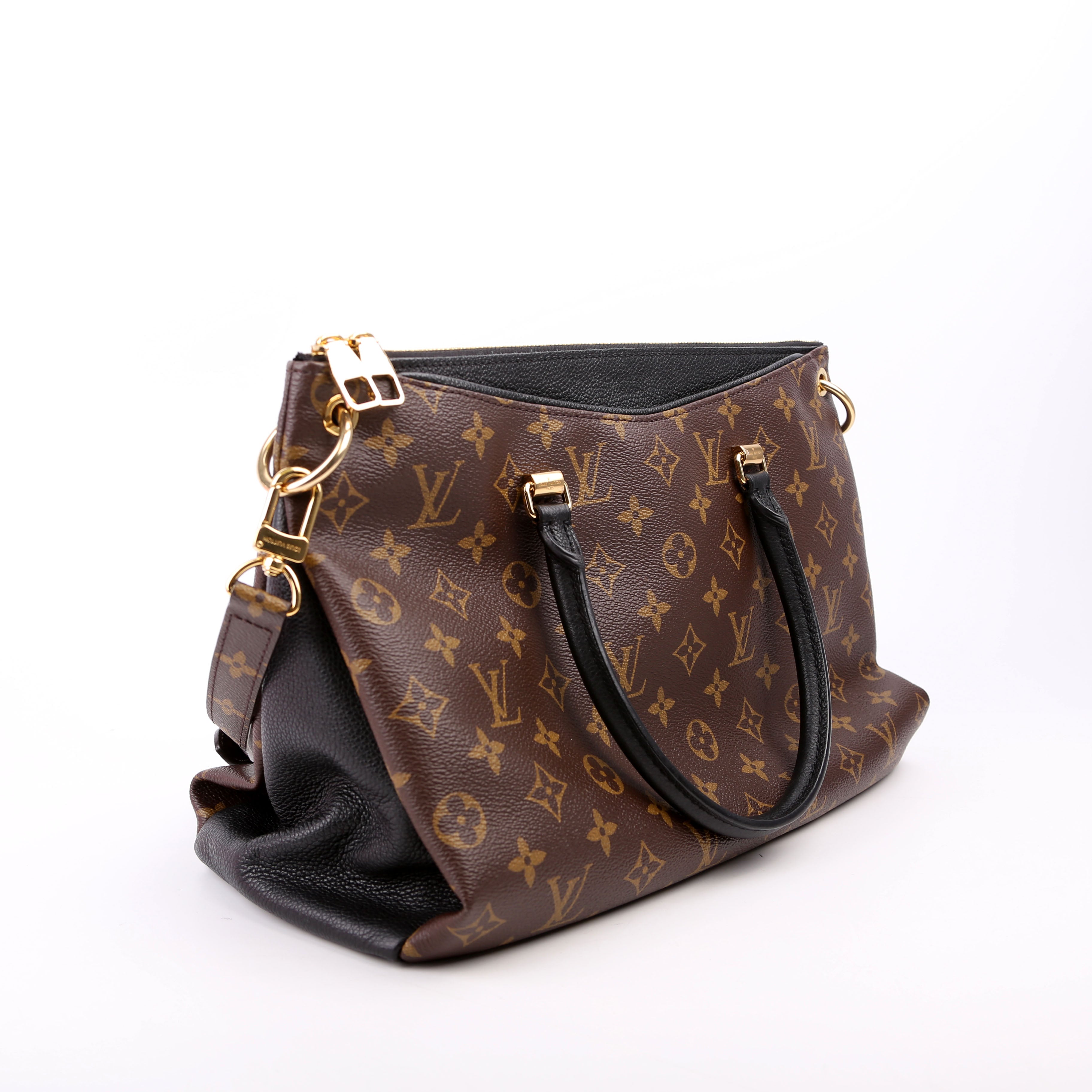 Pallas Tote Monogram Leather Side Black