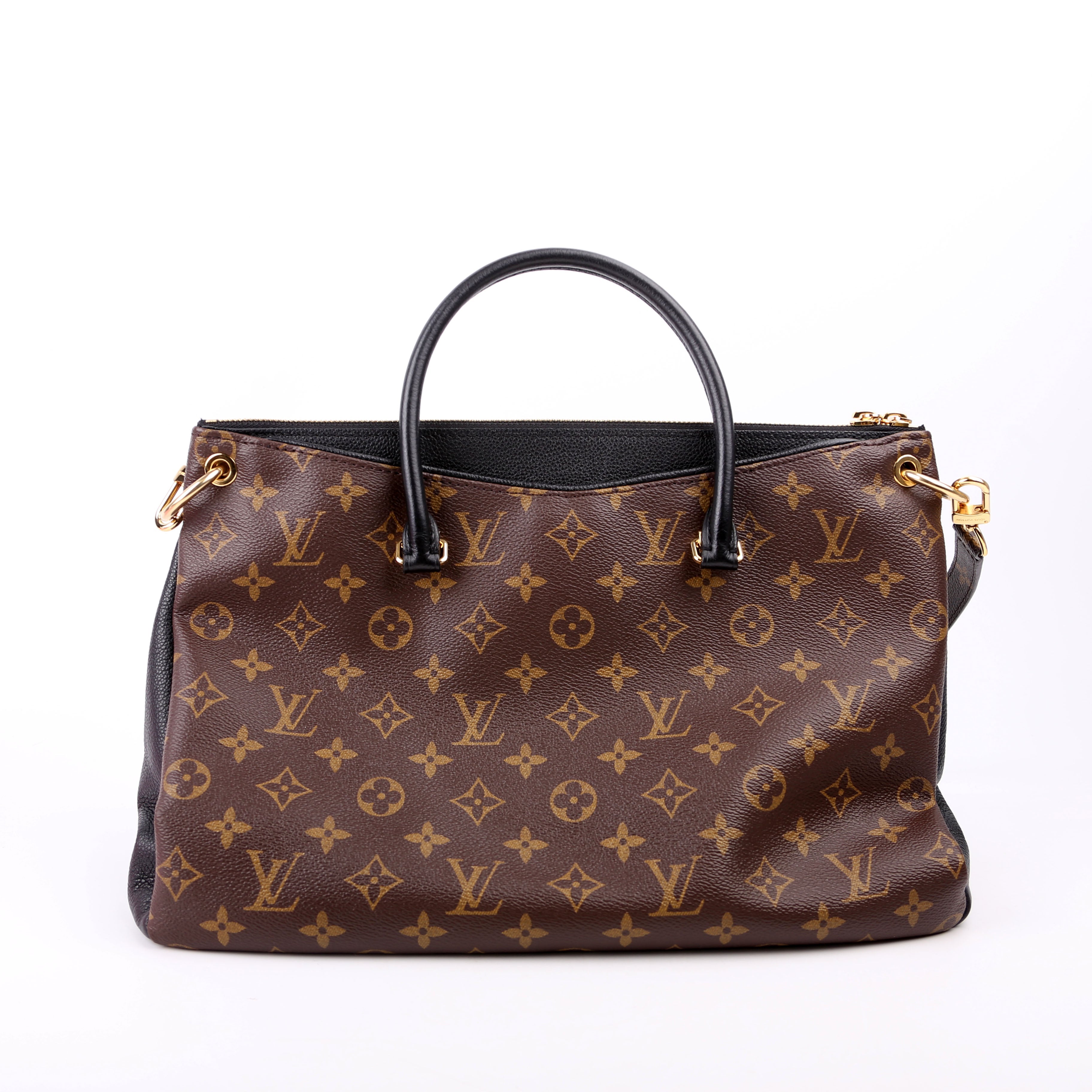 Pallas Tote Monogram Leather Side Black