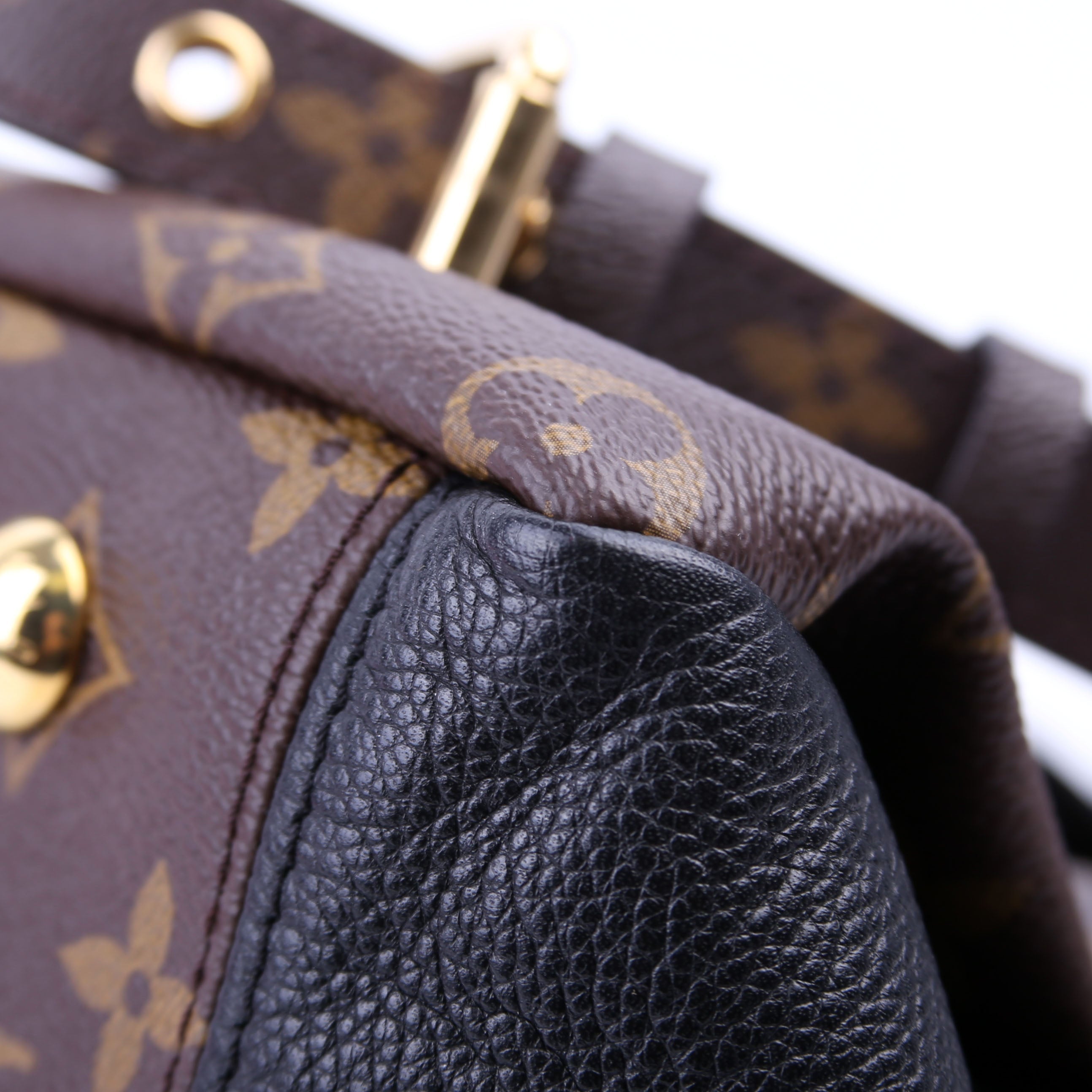Pallas Tote Monogram Leather Side Black