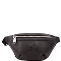 658582 GG Embossed Belt Bag Black