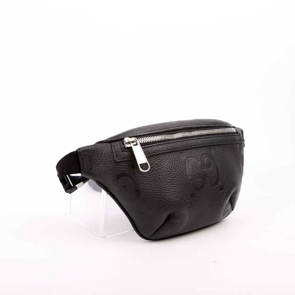 658582 GG Embossed Belt Bag Black
