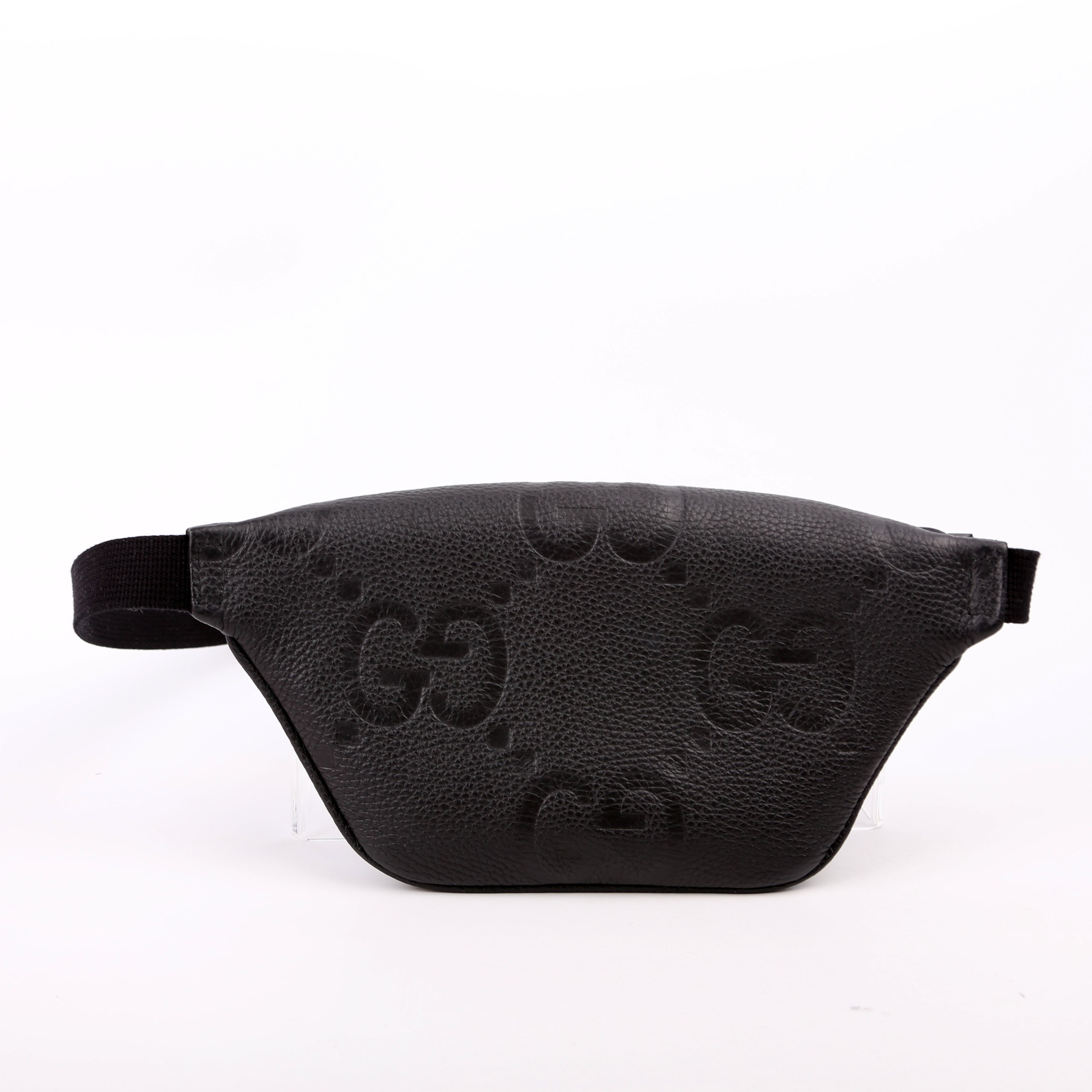 658582 GG Embossed Belt Bag Black