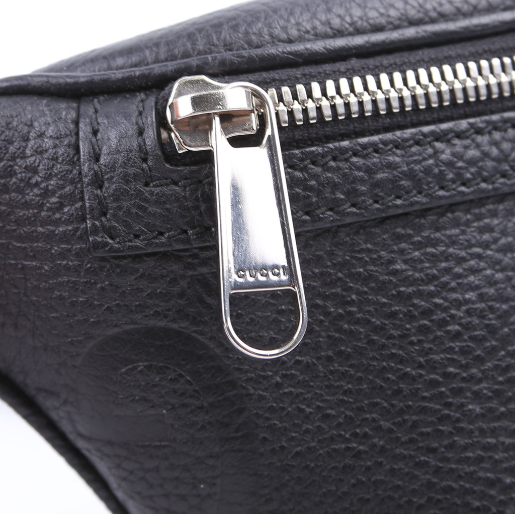 658582 GG Embossed Belt Bag Black