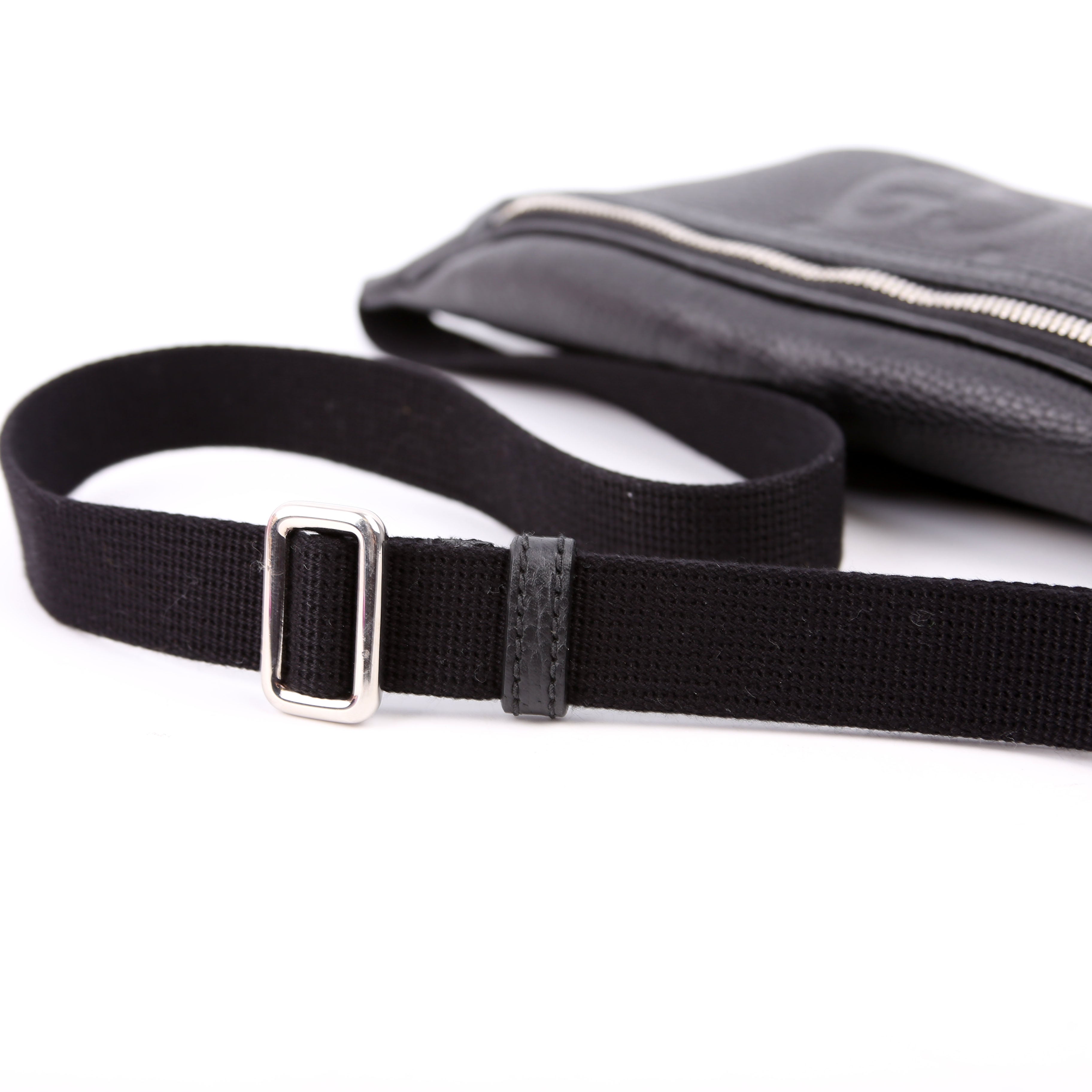 658582 GG Embossed Belt Bag Black