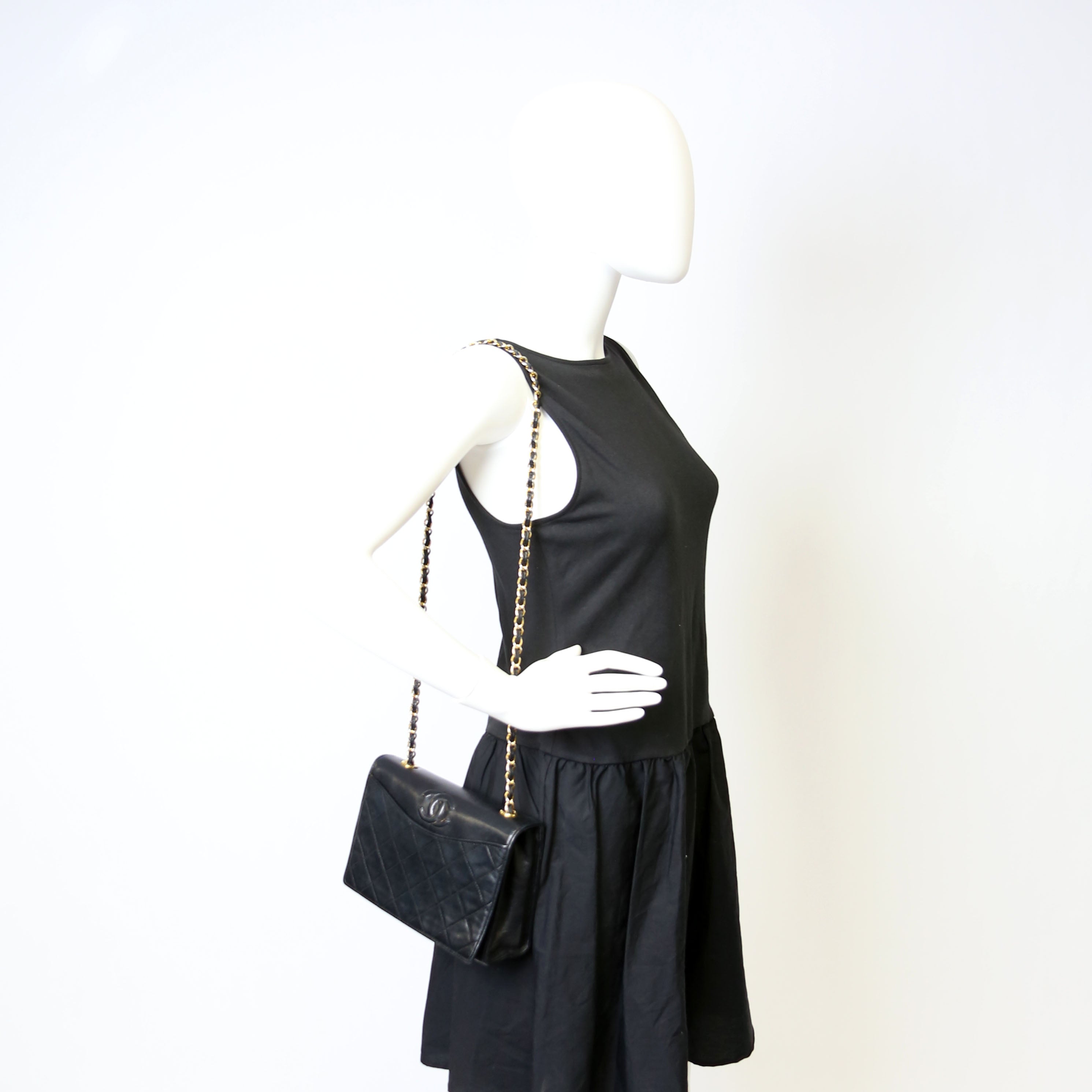 CC Full Flap Mini Bag Quilted Lambskin Vintage