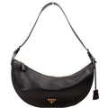 Prada Demi-Lune Calfskin Shoulder Bag Large Black