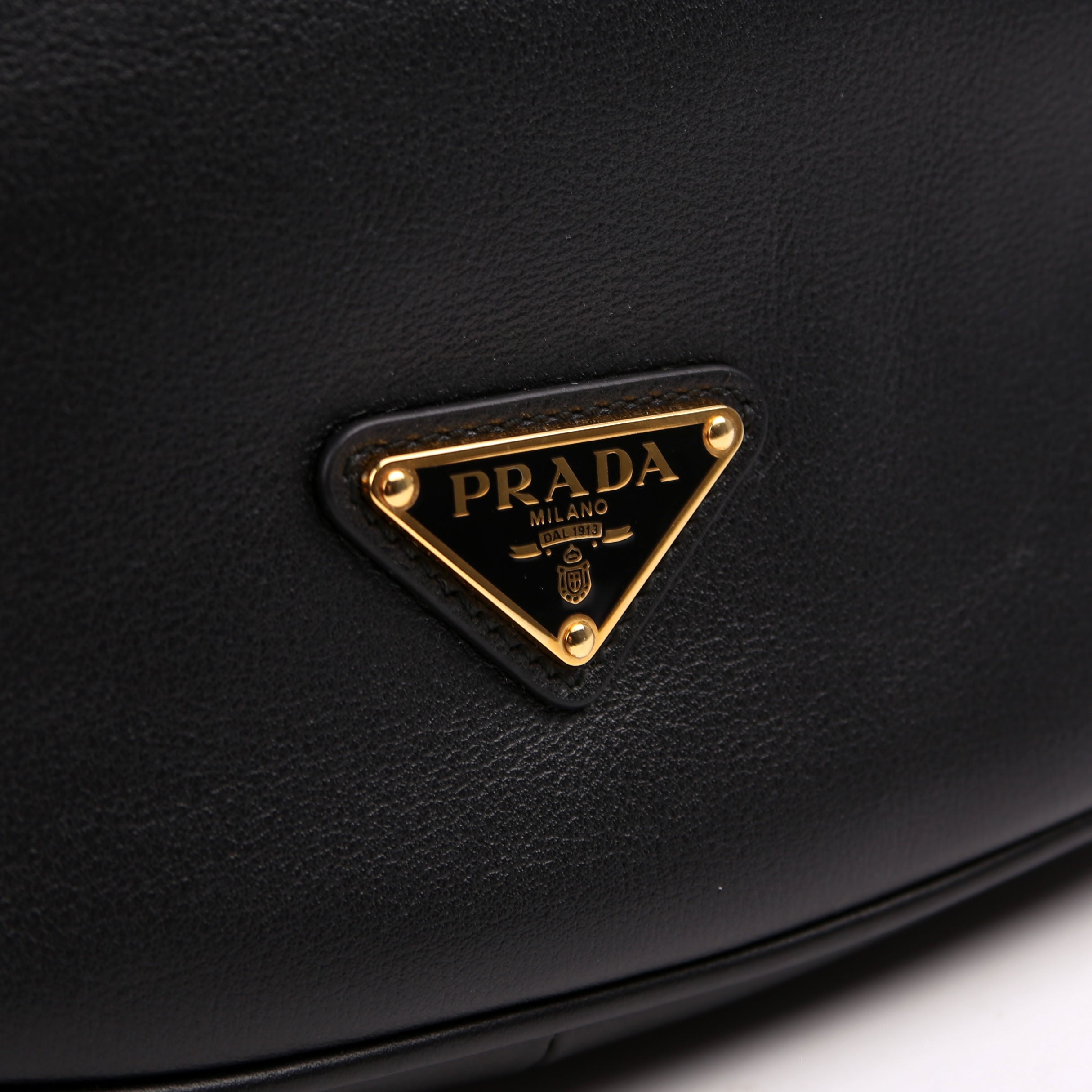 Prada Demi-Lune Calfskin Shoulder Bag Large Black