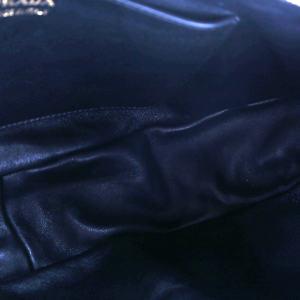 Prada Demi-Lune Calfskin Shoulder Bag Large Black