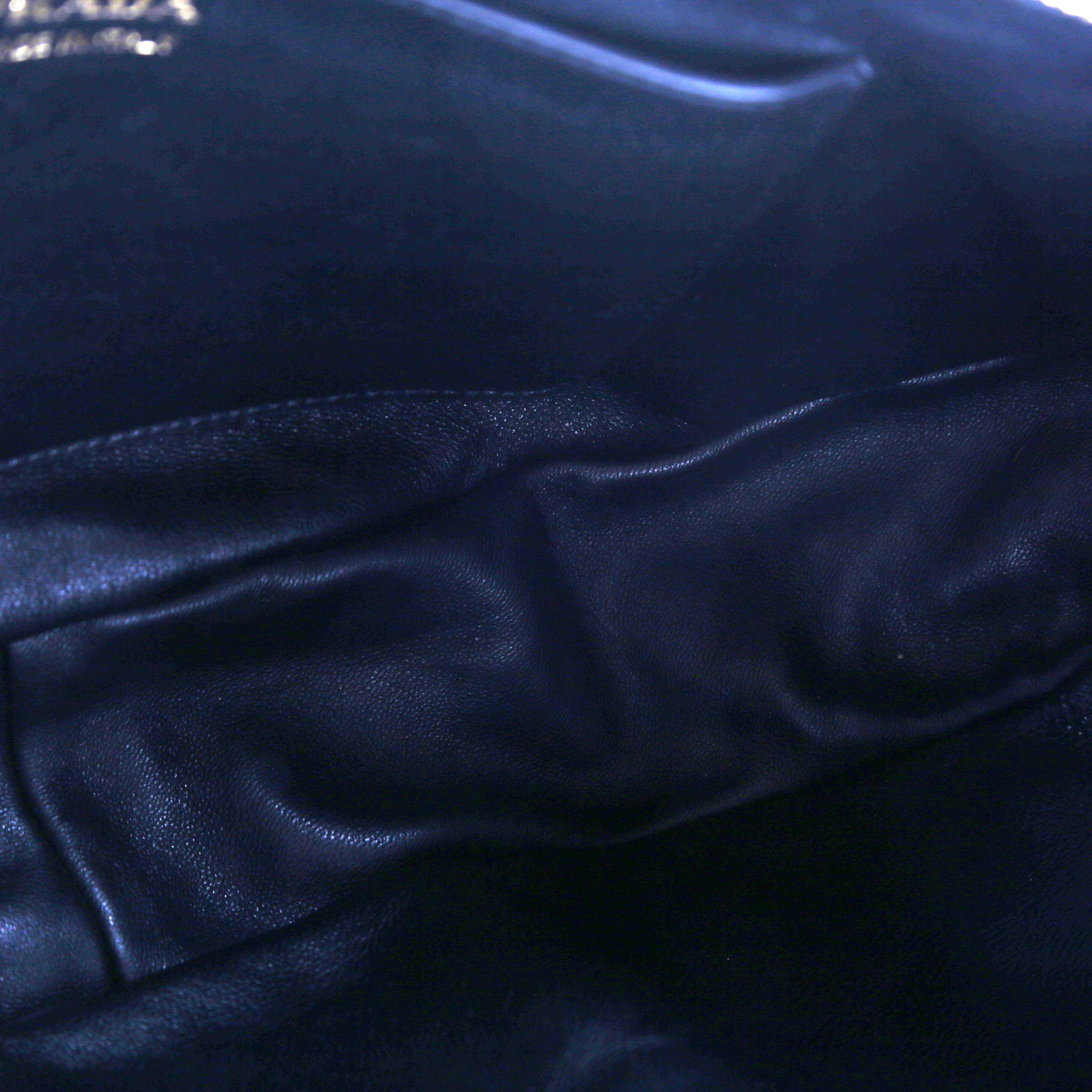 Prada Demi-Lune Calfskin Shoulder Bag Large Black